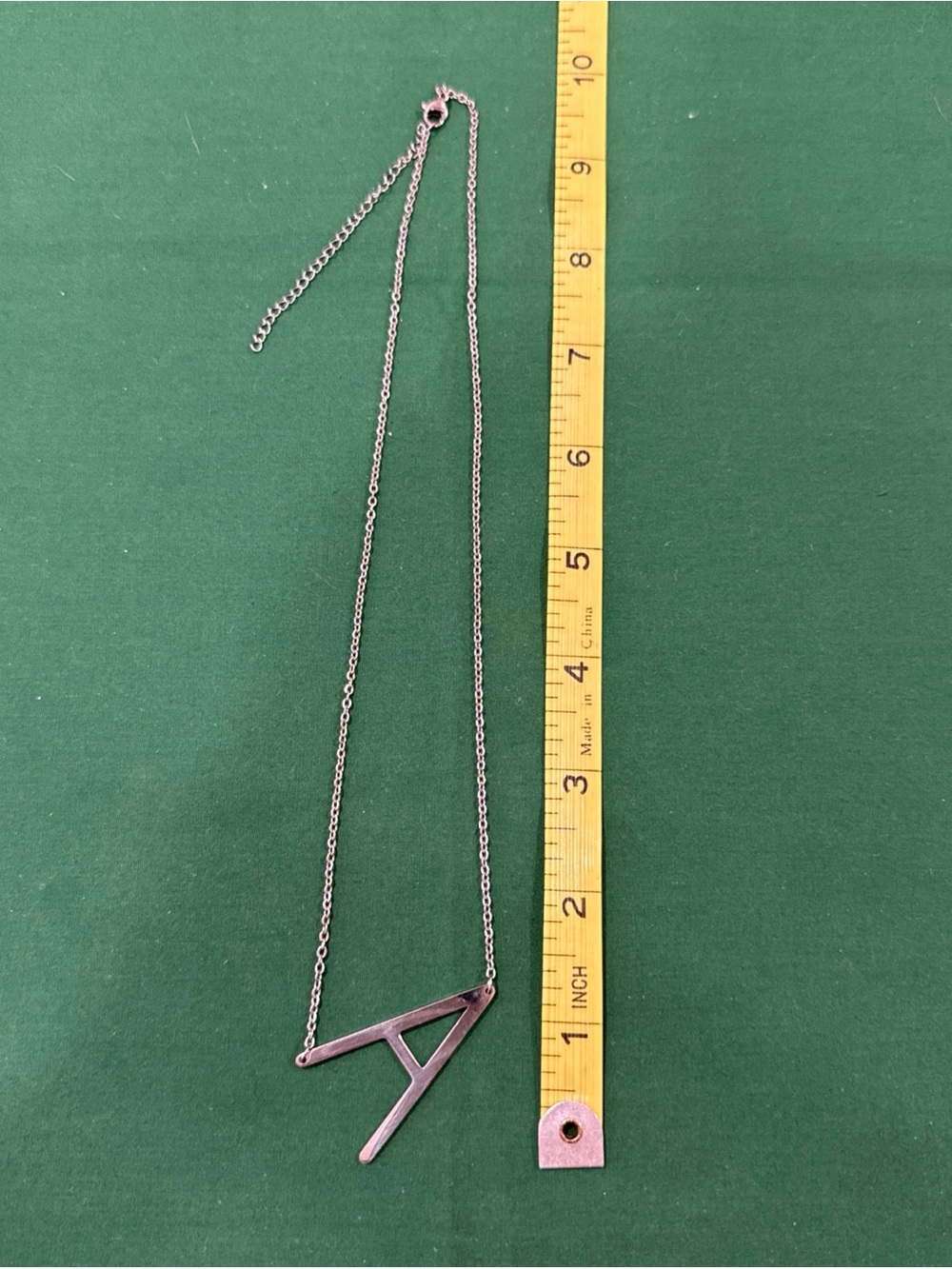 SilverTone Initial “A” Necklace 80F - Picture 2 of 4